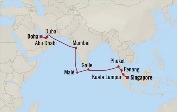 Singapour à  Doha - 19 jours