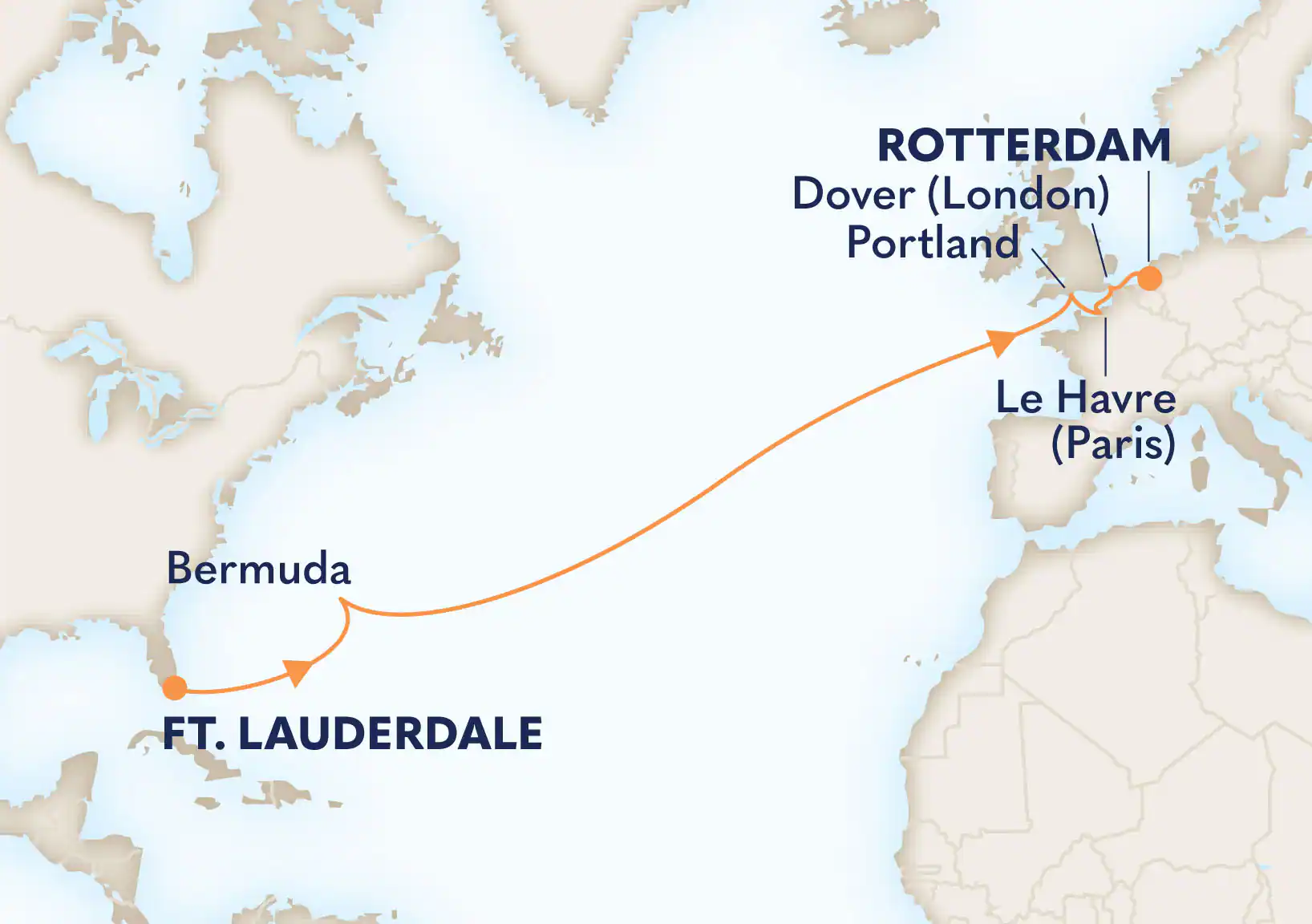 Fort Lauderdale à Rotterdam - 15 jours